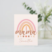 Boho Rainbow Mama met maanfasen Briefkaart (Staand voorkant)