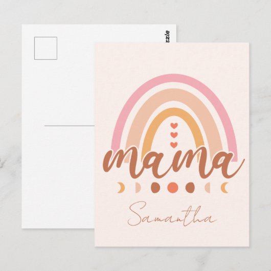 Boho Rainbow Mama met maanfasen Briefkaart (Voorkant / Achterkant)