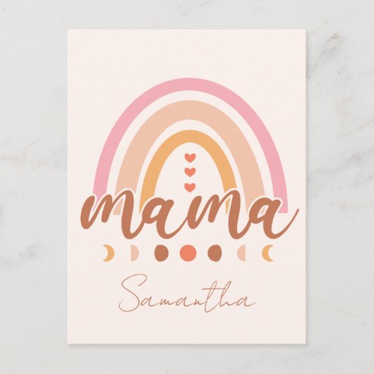 Boho Rainbow Mama met maanfasen Briefkaart (Voorkant)