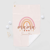 Boho Rainbow Mama met maanfasen Golfhanddoek (Insitu)