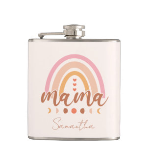Boho Rainbow Mama met maanfasen Heupfles