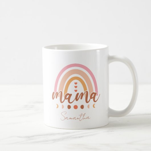 Boho Rainbow Mama met maanfasen Koffiemok (Rechts)