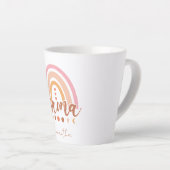 Boho Rainbow Mama met maanfasen Latte Mok (Rechterhoek)