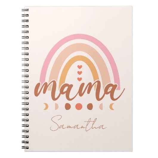 Boho Rainbow Mama met maanfasen Notitieboek (Voorkant)