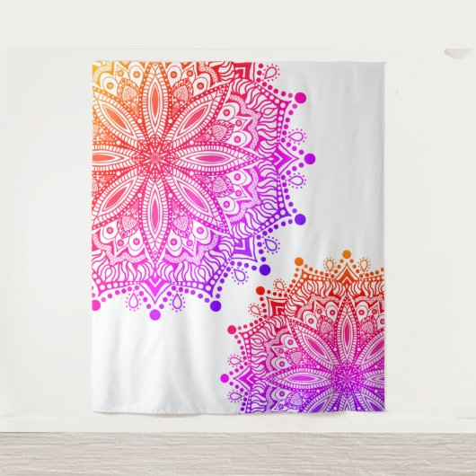 Boho Rainbow Mandala Tapestry Wandkleed (Voorkant)