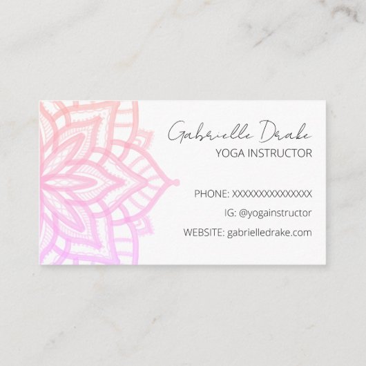  Boho Rainbow Mandala Yoga Visitekaartje (Achterkant)