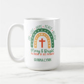 Boho Rainbow Merry and Bright Christmas Koffiemok (Links)