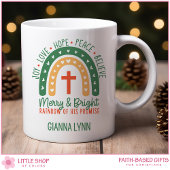 Boho Rainbow Merry and Bright Christmas Koffiemok