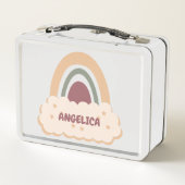 Boho Rainbow met Cloud en Stars Metal Lunch Box (Achterkant)