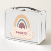 Boho Rainbow met Cloud en Stars Metal Lunch Box (Voorkant)