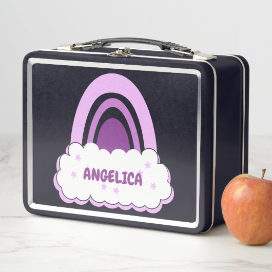 Boho Rainbow met Cloud en Stars Metal Lunch Box (In situ)