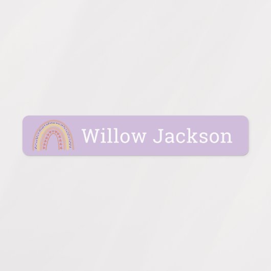 Boho Rainbow met Love Hearts Gepersonaliseerde Sch Labels (Design 1)