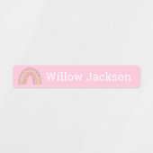 Boho Rainbow met Love Hearts Gepersonaliseerde Sch Labels (Design 2)