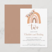 Boho Rainbow Minimalist Pampas Grass Birthday Kaart (Voorkant / Achterkant)