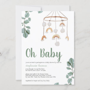 Boho Rainbow Mobile Baby shower van Mail Greenery Kaart