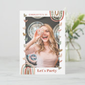 Boho Rainbow Modern 21e verjaardag Kaart (Staand voorkant)