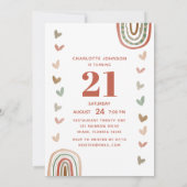 Boho Rainbow Modern 21e verjaardag Kaart (Achterkant)