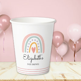 Boho Rainbow | Modern Pastel Baby Shower Girl Papieren Bekers