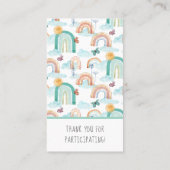BOHO Rainbow Modern Sunshine Baby Diaper Raffle Visitekaartje (Achterkant)