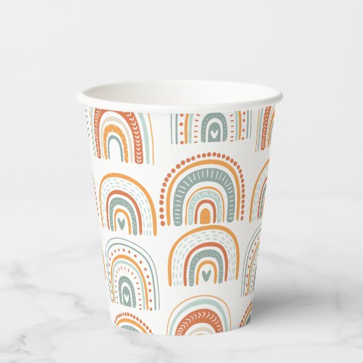 Boho Rainbow MR Onederful Birthday Party Papieren Bekers (Voorkant)