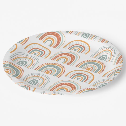 Boho Rainbow MR Onederful Birthday Party Papieren Bordje (Gekanteld)