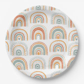 Boho Rainbow MR Onederful Birthday Party Papieren Bordje (Voorkant)