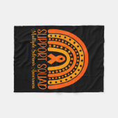 Boho Rainbow Multiple Sclerosis Support Squad  Fleece Deken (Voorkant (Horizontaal))