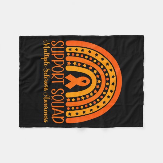 Boho Rainbow Multiple Sclerosis Support Squad  Fleece Deken (Voorkant (Horizontaal))