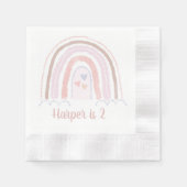 Boho Rainbow Muted Pinks Verjaardag Servet (Voorkant)
