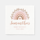 Boho Rainbow Napkins, Terracotta Dusty Pink Servet (Voorkant)