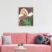 Boho Rainbow Natural Plant Lovers Canvas Print (Insitu (Woonkamer))