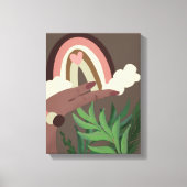Boho Rainbow Natural Plant Lovers Canvas Print (Voorkant)