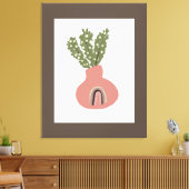 Boho Rainbow Natural Terracotta Pot Plant Lovers Canvas Afdruk (Insitu (Woonkamer))