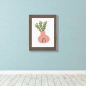 Boho Rainbow Natural Terracotta Pot Plant Lovers Canvas Afdruk (Insitu (Houten vloer))