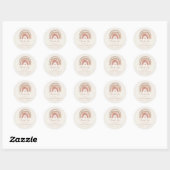 Boho Rainbow Neutral Baby shower Dank u Ronde Sticker (Vel)