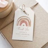 Boho Rainbow Neutral Baby shower Dank u voor uw pl Cadeaulabel
