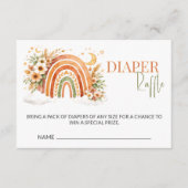 Boho Rainbow Neutral Baby Shower Diaper Raffle Informatiekaartje (Voorkant)