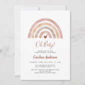 Boho Rainbow Neutral Baby shower Invitation Kaart (Voorkant)