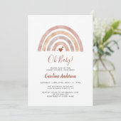 Boho Rainbow Neutral Baby shower Invitation Kaart (Staand voorkant)