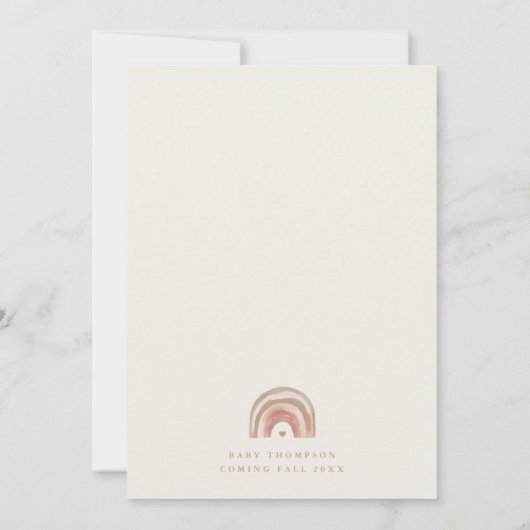 Boho Rainbow Neutral Baby shower Kaart (Achterkant)