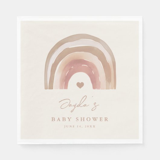 Boho Rainbow Neutral Baby shower Servet (Voorkant)