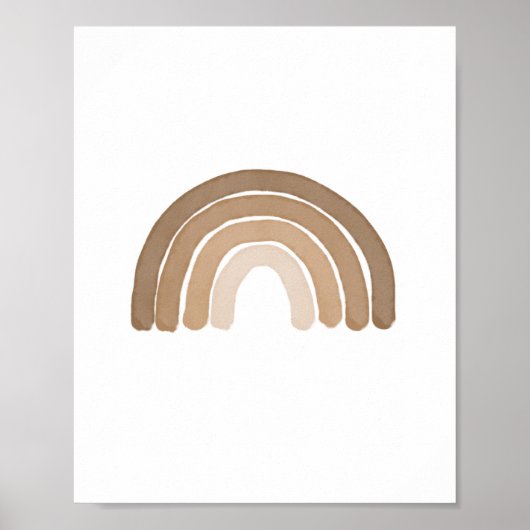 Boho Rainbow Neutral Boy Nursery Decor Poster (Voorkant)