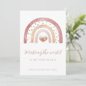 Boho Rainbow Newborn Aankondiging Kaarten (Staand voorkant)