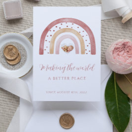 Boho Rainbow Newborn Aankondiging Kaarten