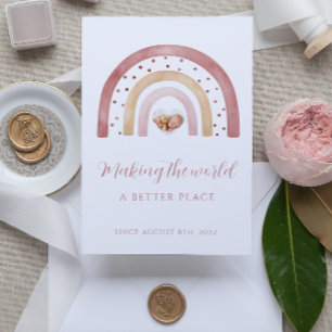 Boho Rainbow Newborn Aankondiging Kaarten