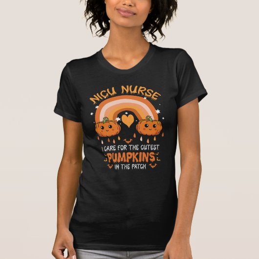 Boho Rainbow NICU Nurse Cutest Pumpkins the Patch T-shirt (Voorkant)
