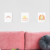 Boho Rainbow Nursery Room Decor Muurkunst Sets (Woonkamer)
