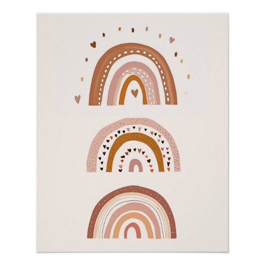 Boho Rainbow Nursery Wall Art, Kinder kunst Perfect Poster (Voorkant)