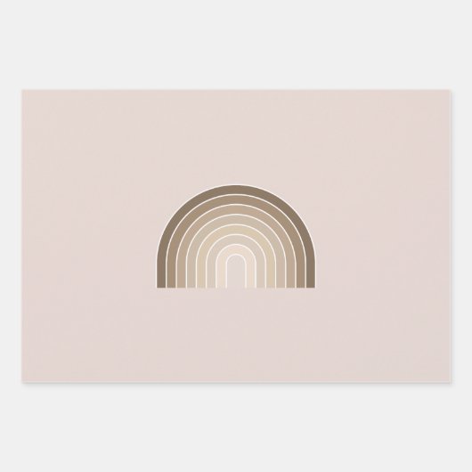 Boho Rainbow Olive Earth Tones Inpakpapier Vel (Voorkant 3)