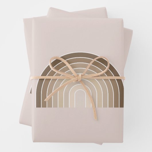 Boho Rainbow Olive Earth Tones Inpakpapier Vel (In situ)